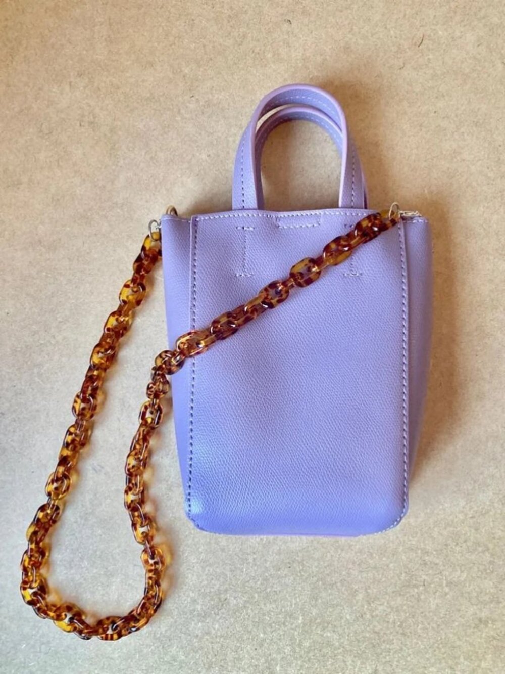 Mini Bucket Bag, Faux Vegan Leather Crossbody Purse, Jelly Strap Handles